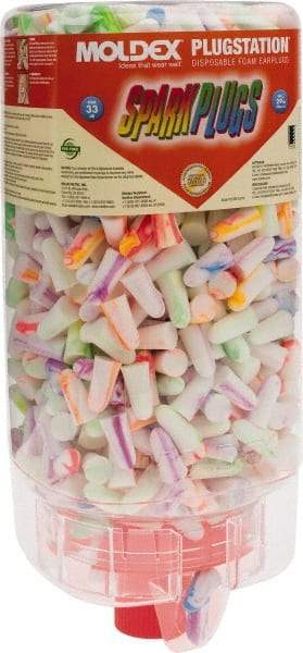 Moldex - One Touch Disposable Non-Refillable Earplug Dispenser with 33 dB Earplugs - Assorted Color Earplugs, 500 Pairs, Includes Mounting Bracket, Template & Hardware - USA Tool & Supply