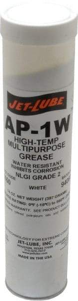 Jet-Lube - 14 oz Cartridge High Temperature Grease - White, High Temperature, 550°F Max Temp, NLGIG 2, - USA Tool & Supply