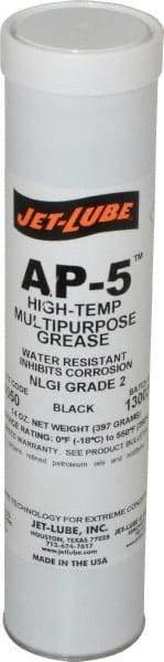 Jet-Lube - 14 oz Cartridge Moly-Disulfide Extreme Pressure Grease - Black, Extreme Pressure & High Temperature, 550°F Max Temp, NLGIG 2, - USA Tool & Supply