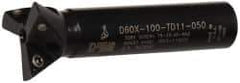 Dorian Tool - 60° Included Angle, 1 Inch Max Cutting Diameter, 3 Inserts, 1/2 Inch Shank Diameter, TDEX 110204-EN Insert Style, Indexable Dovetail Cutter - 2.39 Inch Overall Length - USA Tool & Supply