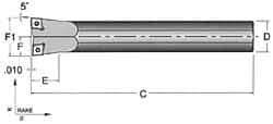 Dorian Tool - 15/16" Min Bore Diam, 5-1/2" OAL, 5/8" Shank Diam, S-DCLC Indexable Boring Bar - CC.T Insert, Screw Holding Method - USA Tool & Supply