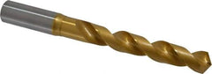OSG - 18.00098mm 120° Vanadium High Speed Steel Jobber Drill - TiN Finish, Right Hand Cut, Spiral Flute, Straight Shank, 184mm OAL, Standard Point - USA Tool & Supply