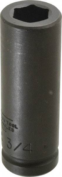 Proto - 3/4" Drive 3/4" Deep Thin Wall Impact Socket - 6 Points, 4" OAL - USA Tool & Supply