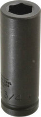 Proto - 3/4" Drive 3/4" Deep Thin Wall Impact Socket - 6 Points, 4" OAL - USA Tool & Supply