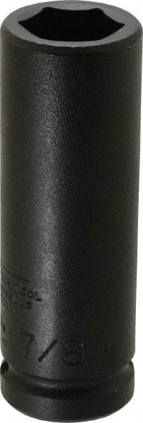 Proto - 3/4" Drive 7/8" Deep Thin Wall Impact Socket - 6 Points, 4" OAL - USA Tool & Supply