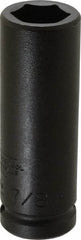 Proto - 3/4" Drive 7/8" Deep Thin Wall Impact Socket - 6 Points, 4" OAL - USA Tool & Supply