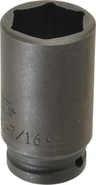 Proto - 3/4" Drive 1-7/16" Deep Thin Wall Impact Socket - 6 Points, 3-1/2" OAL - USA Tool & Supply