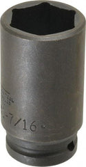 Proto - 3/4" Drive 1-7/16" Deep Thin Wall Impact Socket - 6 Points, 3-1/2" OAL - USA Tool & Supply