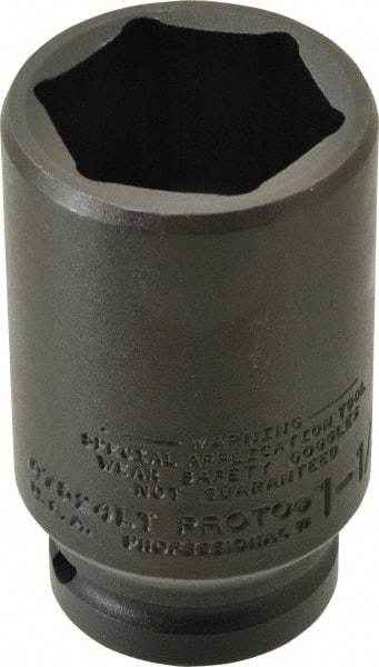Proto - 3/4" Drive 1-1/2" Deep Thin Wall Impact Socket - 6 Points, 3-1/2" OAL - USA Tool & Supply