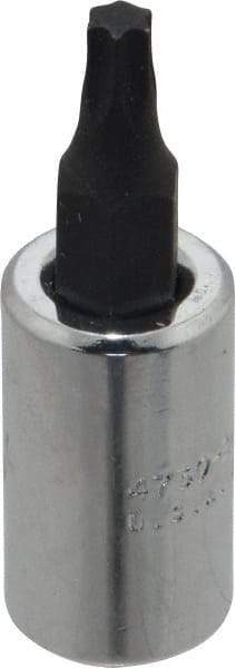 Proto - 1/4" Drive, T20 Torx Bit Socket - 1-1/2" OAL - USA Tool & Supply