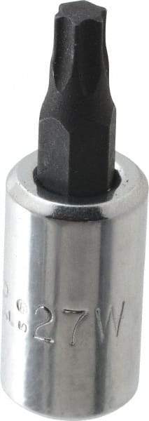 Proto - 1/4" Drive, T27 Torx Bit Socket - 1-1/2" OAL - USA Tool & Supply