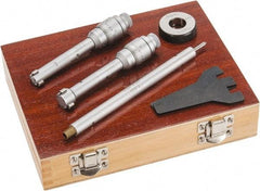 SPI - 1/2 to 0.8", Carbide, Hole Mechanical Inside Micrometer Set - 0.0002" Graduation, 6" Extension Rod Length, (1) Setting Ring Included - USA Tool & Supply