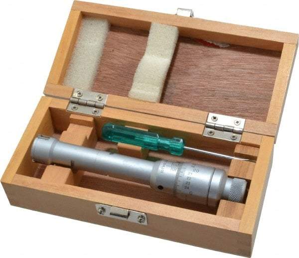 SPI - 0.8 to 1", 3.15" Gage Depth, Mechanical Inside Micrometer - 0.0002" Graduation, 0.0002" Accuracy, Ratchet Stop Thimble - USA Tool & Supply