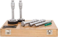 SPI - 0.8 to 1.6", Carbide, Hole Mechanical Inside Micrometer Set - 0.0002" Graduation, 6" Extension Rod Length, (2) Setting Rings Included - USA Tool & Supply
