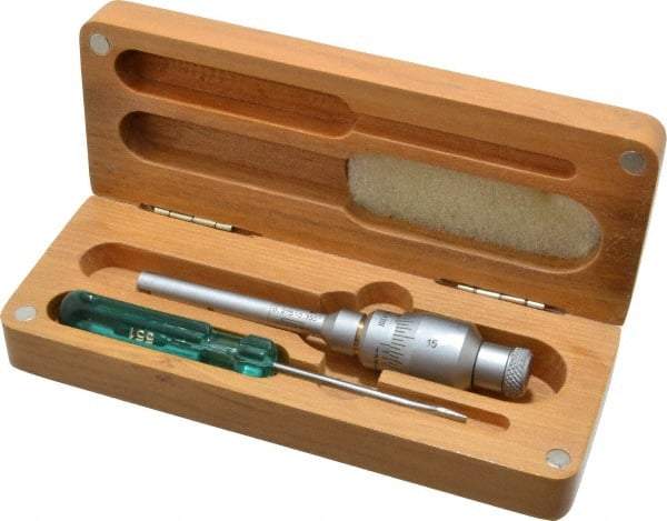 SPI - 0.275 to 0.35", 2" Gage Depth, Mechanical Inside Hole Micrometer - 0.0001" Graduation, 0.0002" Accuracy, Ratchet Stop Thimble - USA Tool & Supply