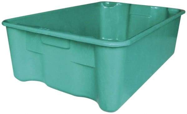 MFG Tray - 500 Lb Load Capacity Green Fiberglass Tote Container - Stacking, Nesting, 25.3" Long x 18" Wide x 10" High - USA Tool & Supply