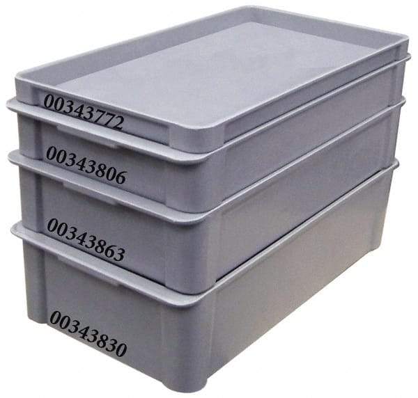 MFG Tray - 200 Lb Load Capacity Gray Fiberglass Tote Container - Stacking, 23.4" Long x 12" Wide x 3.1" High - USA Tool & Supply