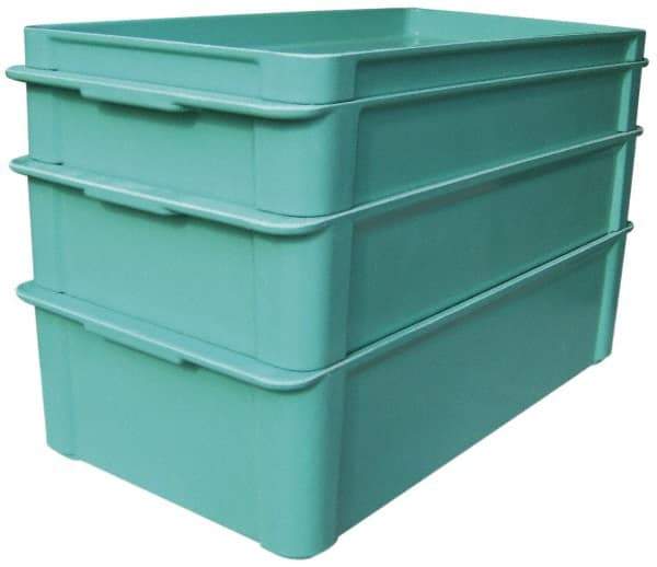 MFG Tray - 200 Lb Load Capacity Green Fiberglass Tote Container - Stacking, 23.4" Long x 12" Wide x 3.1" High - USA Tool & Supply