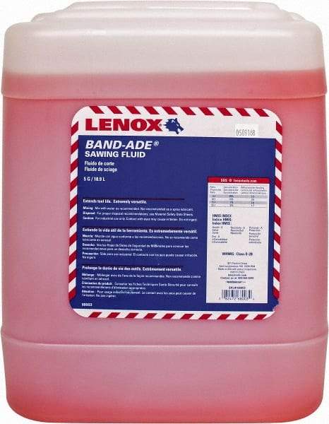 Lenox - Band-Ade, 5 Gal Pail Sawing Fluid - Semisynthetic, For Cutting, Machining - USA Tool & Supply