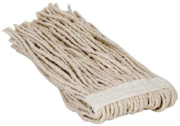 PRO-SOURCE - 1-1/4" White Head Band, X-Small Cotton Cut End Mop Head - 4 Ply, Clamp Jaw Connection, Use for Stripping/Finishing - USA Tool & Supply