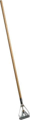 PRO-SOURCE - 54" Wood Quick Connect Mop Handle - Metal Connector, Use with Wet Mops - USA Tool & Supply