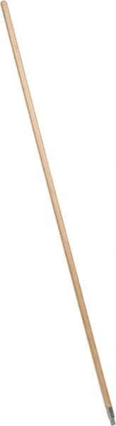 PRO-SOURCE - 60 x 15/16" Wood Handle for Push Brooms - Threaded Connection, Tan - USA Tool & Supply