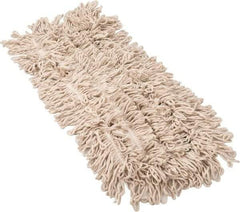 PRO-SOURCE - 24" Long x 5" Wide Yarn Blend Dust Mop Head - Snap-On, White, Looped Head, Launderable - USA Tool & Supply