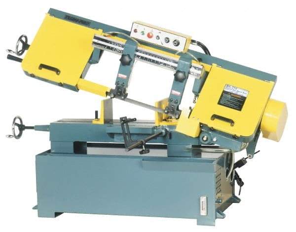 Enco - 10 x 17" Max Capacity, Manual Step Pulley Horizontal Bandsaw - 220/440 Volts, 2 hp, 3 Phase - USA Tool & Supply