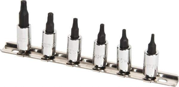 Proto - 6 Piece 1/4" Drive Torx Bit Socket Set - T10 to T30 Torx - USA Tool & Supply