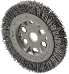 Anderson - 4-1/4" OD, 5/8" Arbor Hole, Crimped Nylon Wheel Brush - 7/16" Face Width - USA Tool & Supply