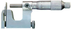 Value Collection - 25 to 50 mm Range, Carbide Face, Satin Chrome Coated, Mechanical Multi Anvil Micrometer - Friction Thimble, 0.01 mm Graduation, 0.0001 Inch Accuracy - USA Tool & Supply