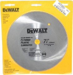 DeWALT - 7-1/4" Diam, 5/8" Arbor Hole Diam, 140 Tooth Wet & Dry Cut Saw Blade - Steel, Smooth Action, Standard Round Arbor - USA Tool & Supply