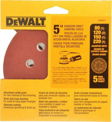 DeWALT - 80, 120, 150, 180, 220 Grit, 5" Disc Diam, Abrasive Disc Kit - Coated, Medium, Fine, (3) Very Fine Grade, Aluminum Oxide - USA Tool & Supply
