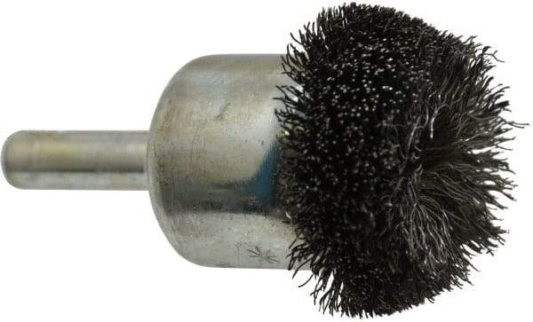 Anderson - 1-1/4" Brush Diam, Crimped, Flared End Brush - 1/4" Diam Shank, 20,000 Max RPM - USA Tool & Supply