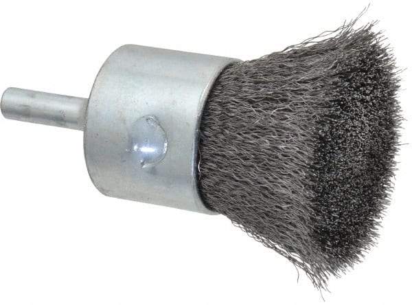 Anderson - 1" Brush Diam, Crimped, End Brush - 1/4" Diam Shank, 22,000 Max RPM - USA Tool & Supply