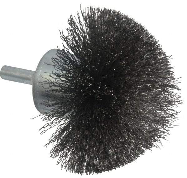 Anderson - 2-3/4" Brush Diam, Crimped, Flared End Brush - 1/4" Diam Shank, 16,000 Max RPM - USA Tool & Supply