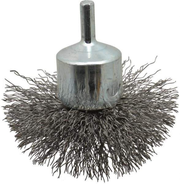 Anderson - 3" Brush Diam, Crimped, Flared End Brush - 1/4" Diam Shank, 16,000 Max RPM - USA Tool & Supply