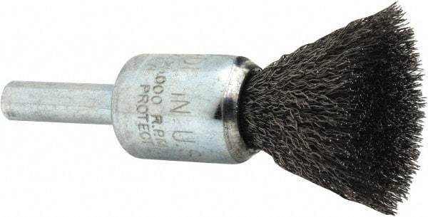 Anderson - 1/2" Brush Diam, Crimped, End Brush - 1/4" Diam Shank, 25,000 Max RPM - USA Tool & Supply