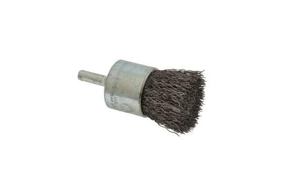 Anderson - 1" Brush Diam, Crimped, End Brush - 1/4" Diam Shank, 22,000 Max RPM - USA Tool & Supply