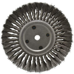Anderson - 10" OD, 3/4" Arbor Hole, Knotted Steel Wheel Brush - 11/16" Face Width, 2-1/4" Trim Length, 0.016" Filament Diam, 4,500 RPM - USA Tool & Supply