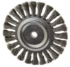 Anderson - 6" OD, 1/2" Arbor Hole, Knotted Steel Wheel Brush - 1/2" Face Width, 1-7/16" Trim Length, 0.0118" Filament Diam, 9,000 RPM - USA Tool & Supply
