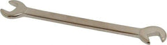 Proto - 1/4" x 7/32" Standard Ignition Open End Wrench - 3" OAL, Double End, Satin Finish, 15° & 60° Head Angle - USA Tool & Supply
