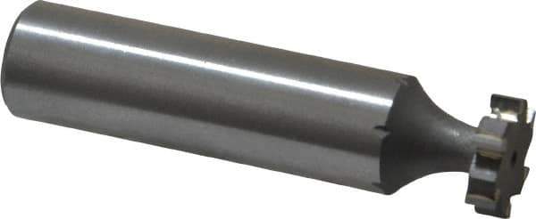 Made in USA - 1/2" Diam x 1/8" Face Width, Carbide-Tipped, 6 Teeth, Shank Connection Woodruff Keyseat Cutter - Uncoated, 2-1/8" OAL x 1/2" Shank, Straight Teeth, ANSI 404, Old Standard 3 - USA Tool & Supply