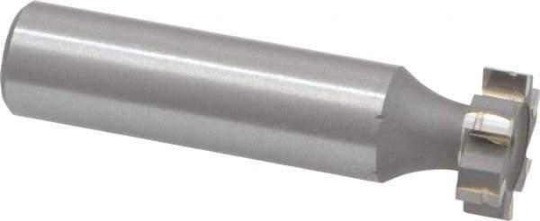 Made in USA - 5/8" Diam x 3/16" Face Width, Carbide-Tipped, 6 Teeth, Shank Connection Woodruff Keyseat Cutter - Uncoated, 2-3/16" OAL x 1/2" Shank, Straight Teeth, ANSI 605, Old Standard 61 - USA Tool & Supply