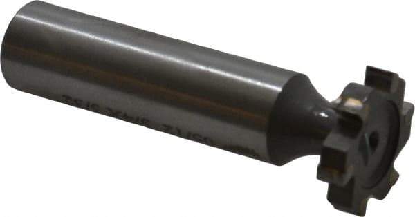 Made in USA - 3/4" Diam x 5/32" Face Width, Carbide-Tipped, 6 Teeth, Shank Connection Woodruff Keyseat Cutter - Uncoated, 2-5/32" OAL x 1/2" Shank, Straight Teeth, ANSI 506, Old Standard 8 - USA Tool & Supply