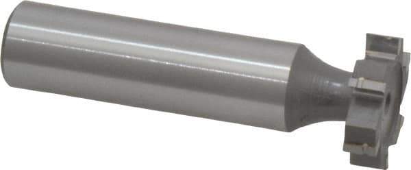 Made in USA - 3/4" Diam x 3/16" Face Width, Carbide-Tipped, 6 Teeth, Shank Connection Woodruff Keyseat Cutter - Uncoated, 2-3/16" OAL x 1/2" Shank, Straight Teeth, ANSI 606, Old Standard 9 - USA Tool & Supply