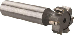 Made in USA - 3/4" Diam x 1/4" Face Width, Carbide-Tipped, 6 Teeth, Shank Connection Woodruff Keyseat Cutter - Uncoated, 2-1/4" OAL x 1/2" Shank, Straight Teeth, ANSI 806, Old Standard 91 - USA Tool & Supply