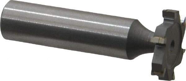 Made in USA - 7/8" Diam x 5/32" Face Width, Carbide-Tipped, 6 Teeth, Shank Connection Woodruff Keyseat Cutter - Uncoated, 2-5/32" OAL x 1/2" Shank, Straight Teeth, ANSI 507, Old Standard 10 - USA Tool & Supply