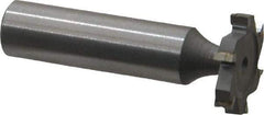 Made in USA - 7/8" Diam x 5/32" Face Width, Carbide-Tipped, 6 Teeth, Shank Connection Woodruff Keyseat Cutter - Uncoated, 2-5/32" OAL x 1/2" Shank, Straight Teeth, ANSI 507, Old Standard 10 - USA Tool & Supply