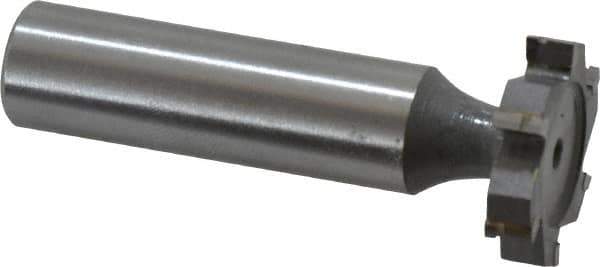 Made in USA - 7/8" Diam x 3/16" Face Width, Carbide-Tipped, 6 Teeth, Shank Connection Woodruff Keyseat Cutter - Uncoated, 2-3/16" OAL x 1/2" Shank, Straight Teeth, ANSI 607, Old Standard 11 - USA Tool & Supply
